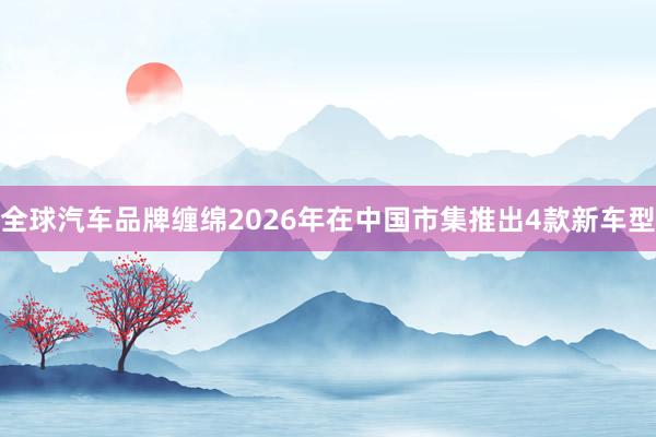 全球汽车品牌缠绵2026年在中国市集推出4款新车型